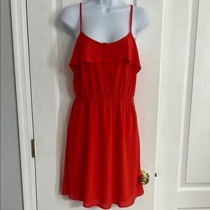 Hive & Honey Red Ruched Smocked Mini Dress